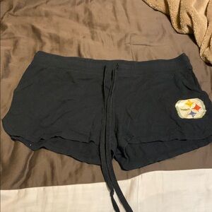Steelers Shorts 
Black Women's Shorts with Embroidered Logo